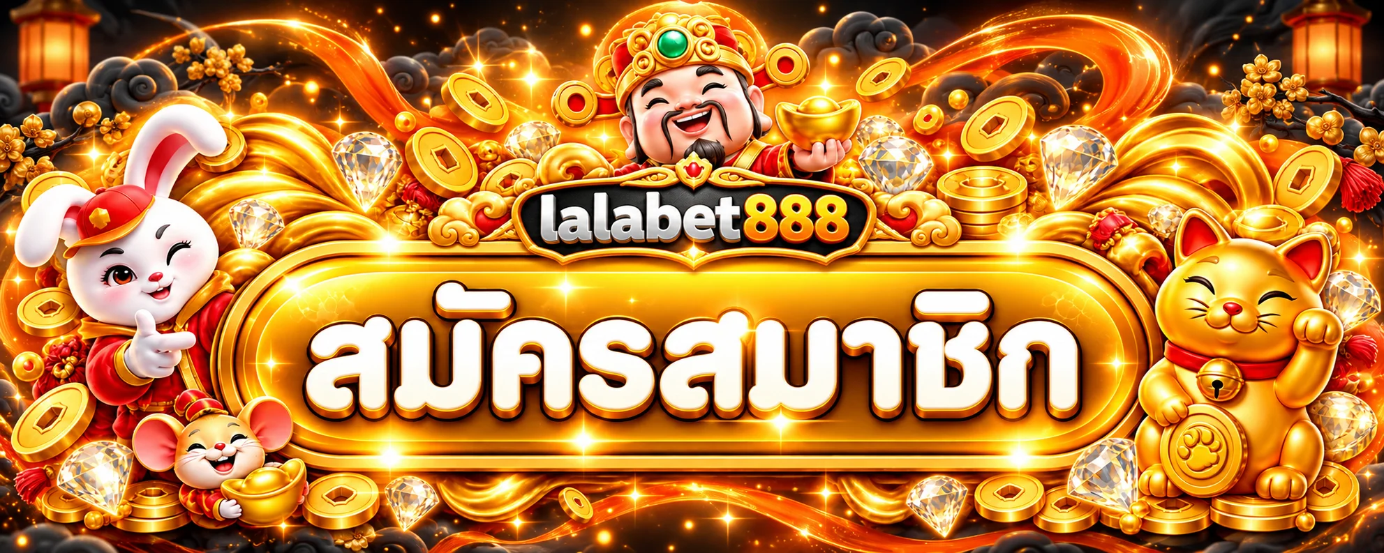 ป้ายสมัครสมาชิกและทางเข้า lalabet888